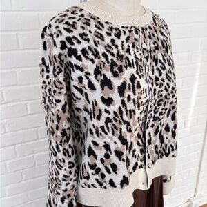 Leopard Print Women's Cardigan Sweater